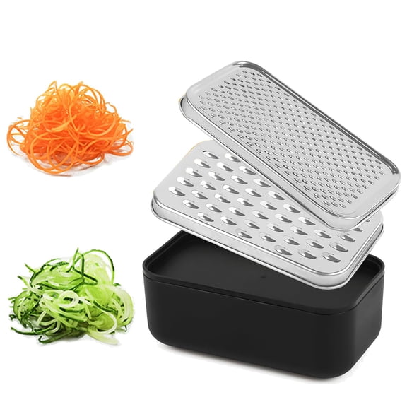 Cheese Grater With Container,Box Grater Cheese Shredder Lemon Zester,Kitchen Stainless Steel Food Grater,Perfect For Hard Parmesan Or Soft Cheddar Cheeses,Ginger,Butter Etc.