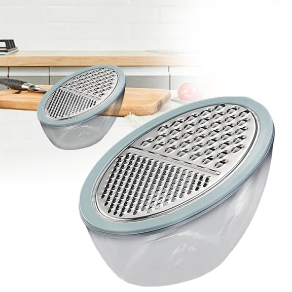 Cheese Grater with Container, Vegetable Slicer, Multi Purpose Graters for Kitchen, Box Grater Stainless Cheese Shredder Potato Slicer Cheese Shredder (Blue)