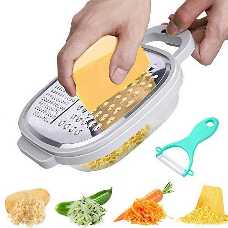 Cheese Grater Easy to Use Graters for Kitchen with Container and Lid for  Cheese, Vegetables, Ginger