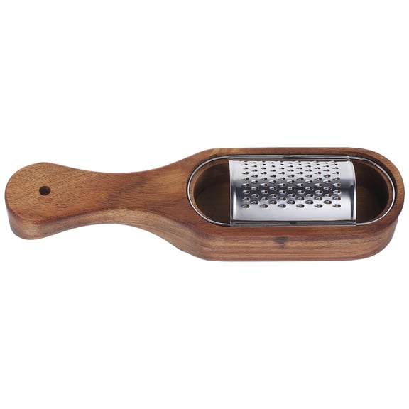 Wood and Stainless Steel Potato Grater Set for Home with Efficient Cutting Blades Brown Color