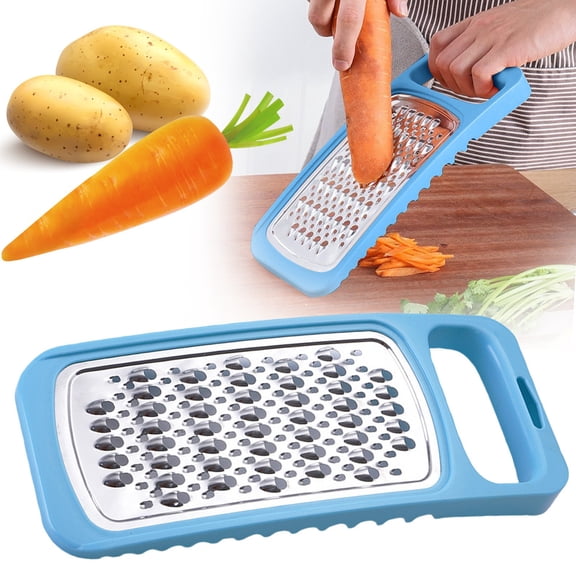 Cheese Grater,Handheld Flat Coarse Stainless Steel Graters for Kitchen,Food Grater with Anti-Slip Handle,Perfect for Potato,Vegetable,Butter,Parmesan Cheese(Sky Blue)