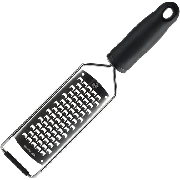 Cheese Grater Handheld, Kitchen Food Shredder Tool for Grating Parmesan, Garlic, Ginger etc, Small Flat Zester Grater, Stainless Steel with Non Slip Rubber Foot and Easy Grip Handle