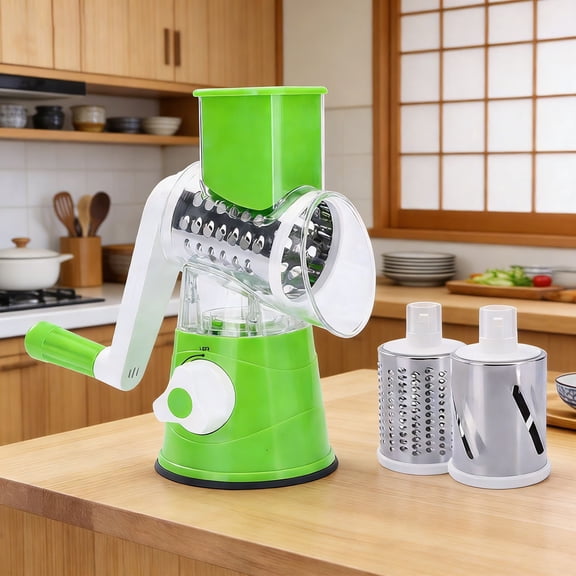 Cheese Grater with Handle, Multifunctional Manual Rotary Cheese Grater - Cheese Shredder Easily Chop Carrots, Potatoes, Vegetables and Fruits and Easy to Clean