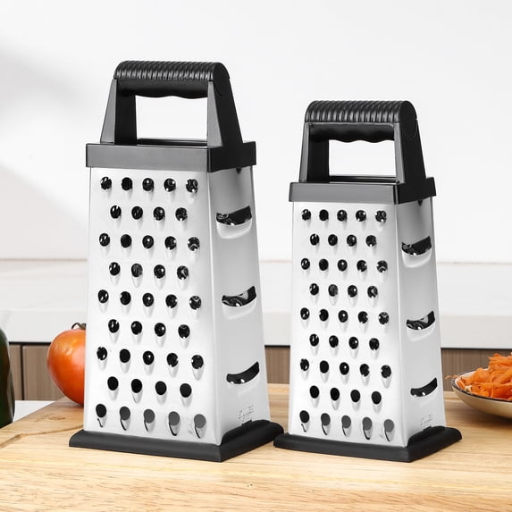 Cheese Grater Kitchen Tool, Stainless Steel Mini Box Grater with Handle for Garlic Nutmeg Chocolate, Four-surface Multi-function Dishwasher Safe Hygienic Design, Topliu