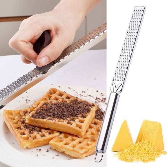 Cheese Grater Lemon Zester, Stainless Steel Shredder, Non-clogging Design, Rust-resistant Kitchen Tool, Easy Clean Handheld Grater for Chocolate, Ginger, Vegetables, Topliu