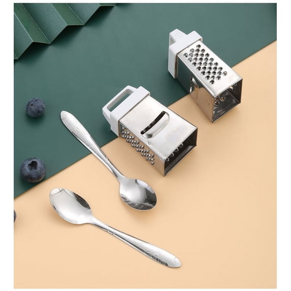 Cheese Grater Mini Grater, Stainless Steel Four-sided Kitchen Tool with Handle for Garlic Nutmeg Chocolate, Dishwasher Safe and Easy Clean Hygienic Design, Topliu