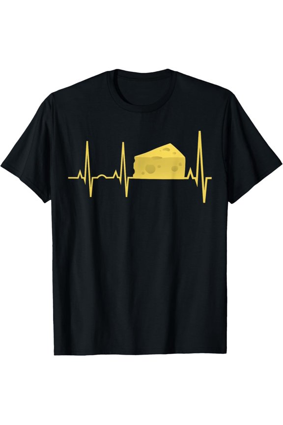 Cheese Heartbeat Shirt - Funny Cheese Lover Gift Tee T-Shirt