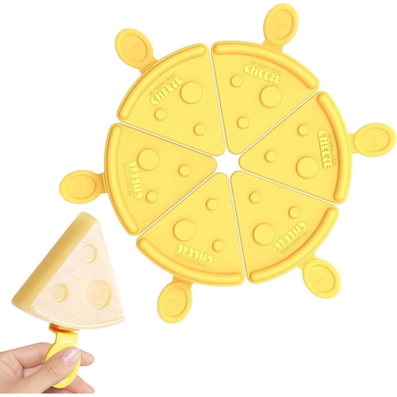 Cheese Ice Cream Mold, Easy Release & Stackable Design, Reusable Non-Stick Plastic Ice Pop Mold for Yogurt, Cake & Summer Desserts(RL Yellow 1 Set)