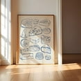 thumbnail image 1 of Cheese Illustration Print — Hand,Drawn Navy Blue Cheese Poster, Vintage Kitchen Wall Art, Bistro Dining Room Decor, Mediterranean, Unframed Canvas Size 8x12, 1 of 4