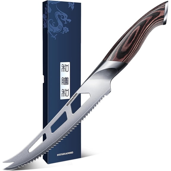 Cheese Knife 5 Inch, Professional Japanese Cheese Knives for Cheese & Tomato, Multipurpose Kitchen Knife with Ergonomic Pakkawood Handle