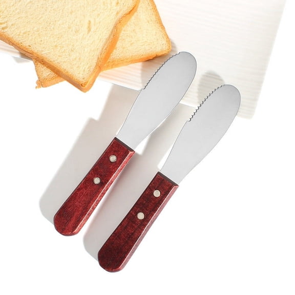 Cheese Knife Serrated Edge With Wooden Handle Stainless Steel Blade Elegant Desktop Decor Unique Gift For Kitchen Dining Living Room Workspace