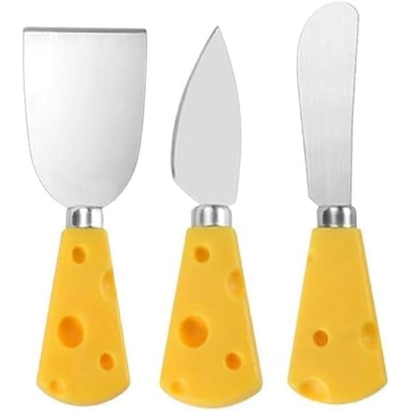 Cheese Knife Set of 3 CHISEL KNIFE HEART KNIFE SPREADER KNIFE, Stainless Steel Cute Cheese, Complete Stainless Steel Cheese Knives Collection Cake Knives for Family Gathering Christmas Wedding Party