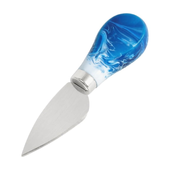 Cheese Knife, Stainless Steel Blue Marble Handle, 1 Piece Triangular, for Kitchen Charcuterie Board Soft and Semi-Hard Cheese Cutting Serving for Home Restaurant Party