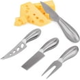 thumbnail image 1 of Cheese Knives, Stainless Steel Cheese Knife Sets - 1Cheese Fork, 1Cheese Knife, 1Cheese Cutter, 1Cheese Shaver, 4PCS Cheese Tools Cheese Knives Cutlery Set, 1 of 7