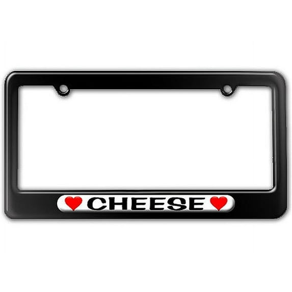 Cheese Love with Hearts License Plate Frame