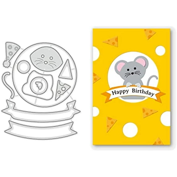Cheese Mouse Metal Cutting Dies Die Cuts for DIY Scrapbooking Easter Birthday Wedding Valentine's Day Cards Making Album Envelope Decoration