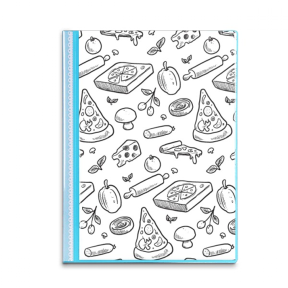 Cheese Mushroom Pizza Foods Book Sheet Protectors Portfolio Binder Folder