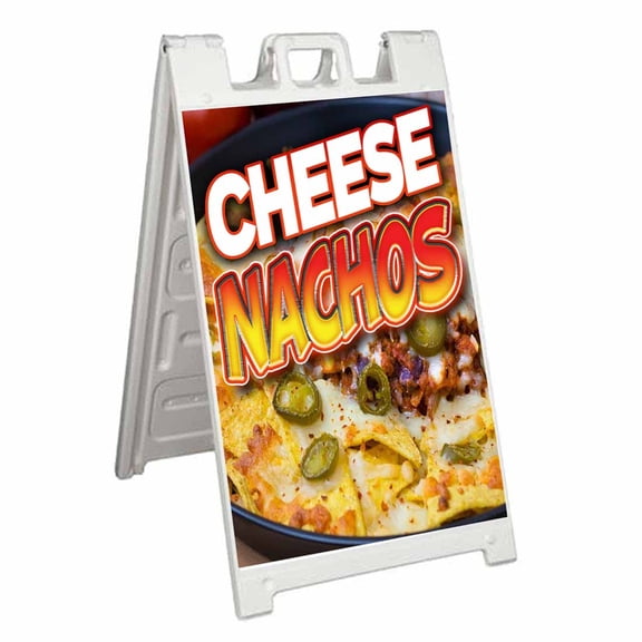 Cheese Nachos (24" X 36") Standard A-Frame Signicade, Includes Decal Applied To Stand