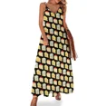 Cheese Pattern Black Sleeveless Dress Women's summer dress dresses