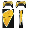 thumbnail image 1 of Cheese Pattern On Black PS5/PS5 Pro/PS5 Slim Digital Disc Skin Sticker For Console And Controller Skins, 1 of 7