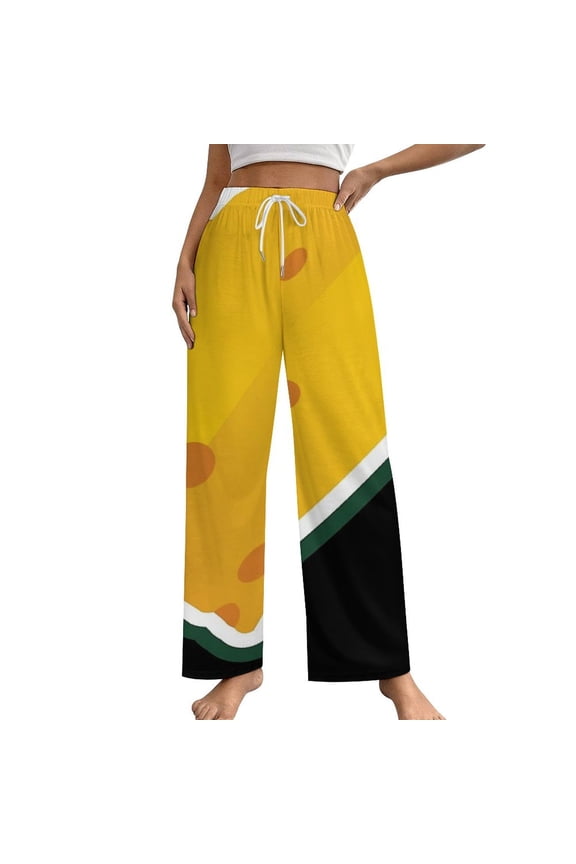 Cheese Pattern On Black Women's Pajamas Pajama Pants Women's Sleepwear Lounge Sleep Bottoms Stretch with Pockets