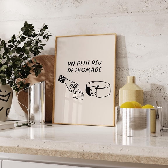 Cheese Poster Food Typography Kitchen Wall Art Cute Decor, Unframed Paper Poster 8x10in