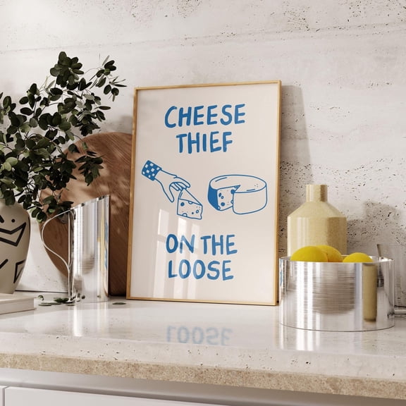 Cheese Print Cheese Poster Kitchen Art Food Typography Wall Art Kitchen Poster Cheese Lover Art - Unframed Paper Print