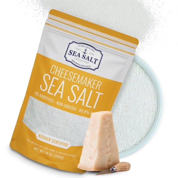 Sea Salt Superstore Cheese Sea Salt, Gluten-Free and Non-Iodized, Kosher, 14 Ounce