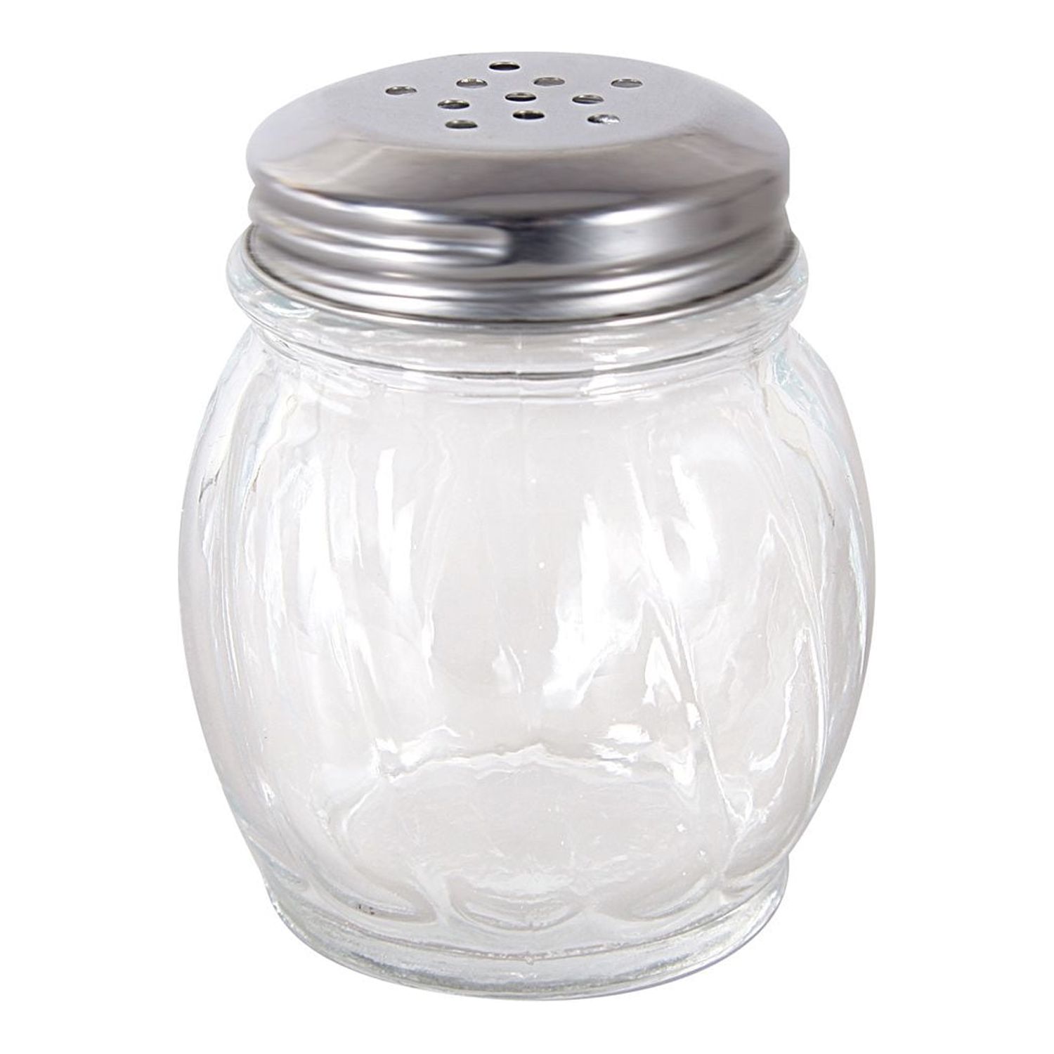 Cheese Shaker Glass With Stainless Steel Perforated Top 6oz