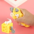 thumbnail image 1 of Cheese-Shaped Squishy Plaything with 2 Random Black, White Or Gray Mouse Figurines, Stress Relief toy, Sensory Fidget toys, Calming tool for Home, School, Workspace and on-The-Go, 1 of 10
