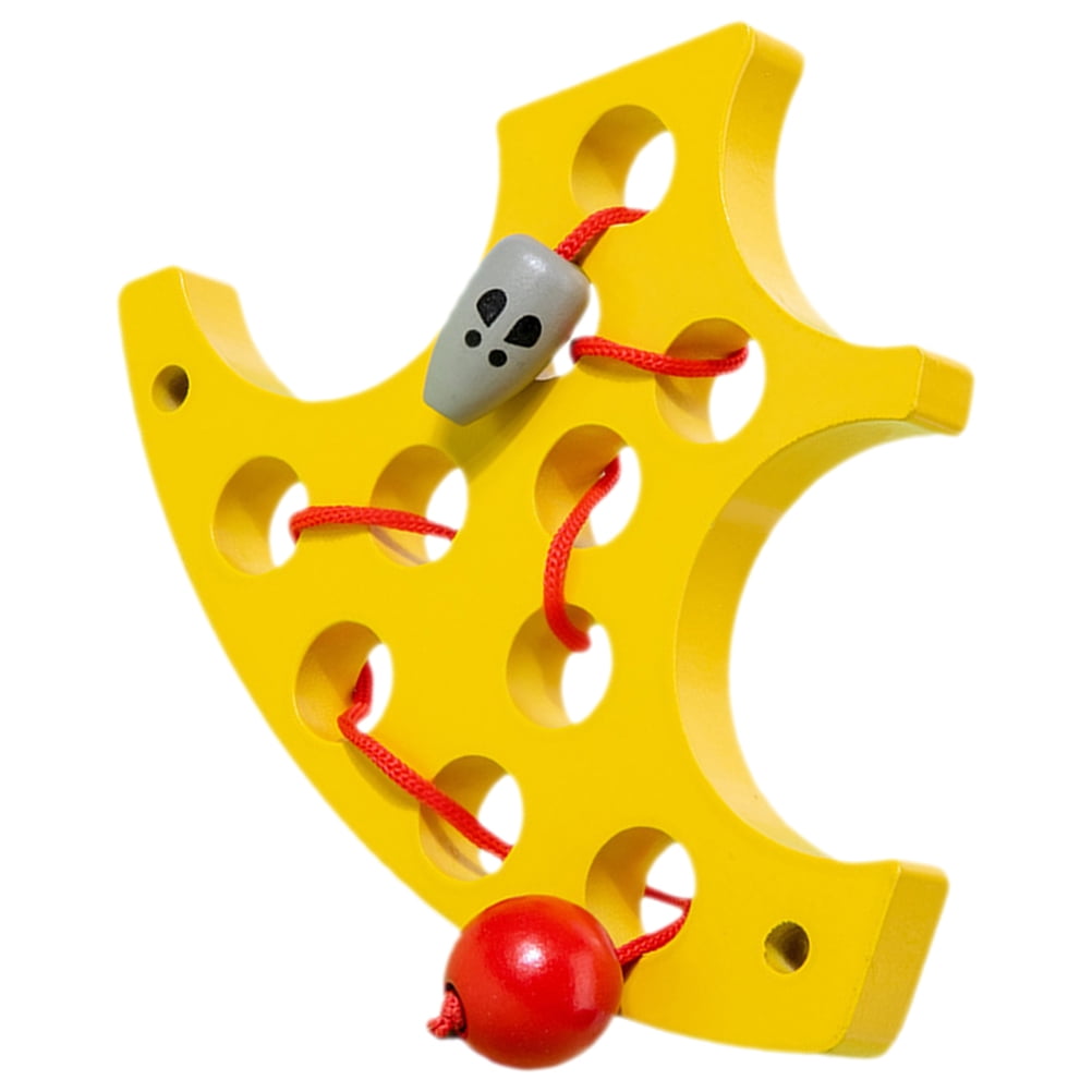 Cheese Shaped Threading Board Game Kids Montessori Lacing Card Lacing