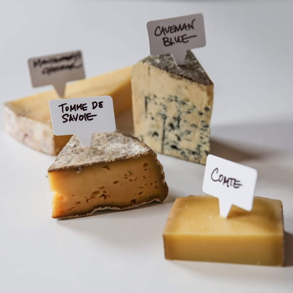Cheese Signs Identification Markers, 12-Pack White, Large 2 x 2.25 Inch