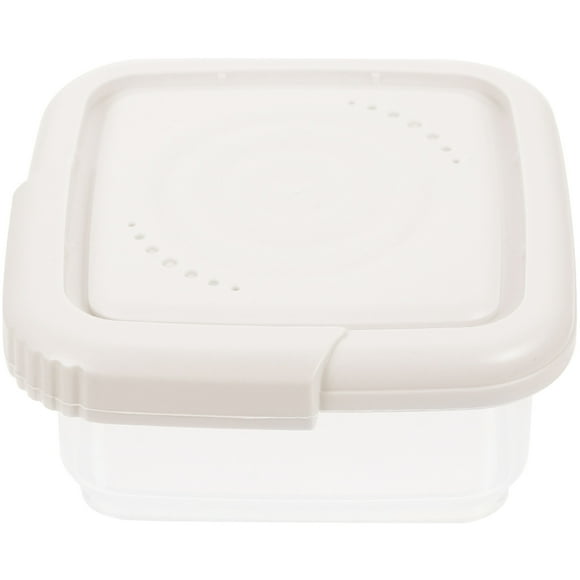 Cheese Slice Crisper Refrigerator Butter Cream Container Block Small White Pp
