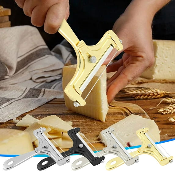 Cheese Slicer under $5! CQCYD Cheese Slicer with Adjustable Thickness, Stainless Steel Cheese Cutter, Kitchen Tool for Block Cheese and Butter, Manual Cheese Grater for Hard and Soft Cheeses