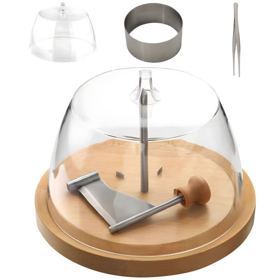 Cheese Slicer Tool Featuring Protective Cover And Tweezers To Prepare Attractive Floral Cheese And Chocolate Garnishes For Desserts