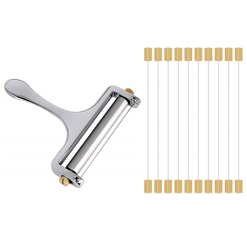 Cheese Slicer with 10pcs Cheese Cutter Wire for Block Cheeses Butter