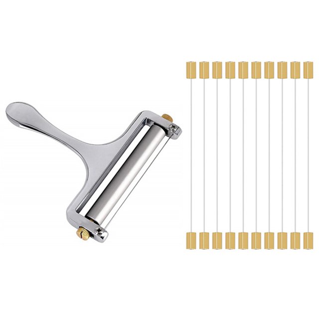 Cheese Slicer with 10pcs Cheese Cutter Wire for Block Cheeses Butter