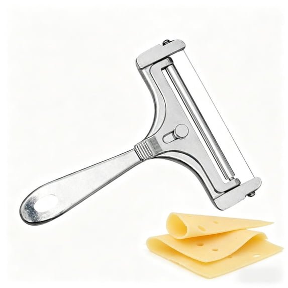 Cheese Slicer with Wire Adjustable Thickness Cheese Cutter Handheld Stainless Steel for Soft Semi Thick Thin Hard Slicer for Kitchen Cooking Tools,A