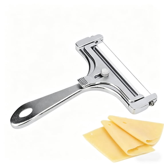 Cheese Slicer with Wire Adjustable Thickness Cheese Cutter Handheld Stainless Steel for Soft Semi Thick Thin Hard Slicer for Kitchen Cooking Tools,B