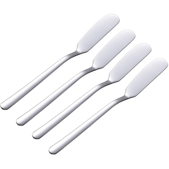 Cheese Spreader Knife Set 4-Piece Stainless Steel Butter Knife Small Sandwich Condiment Jam Bread Cream Canape Knives Spatula 6.5-inch