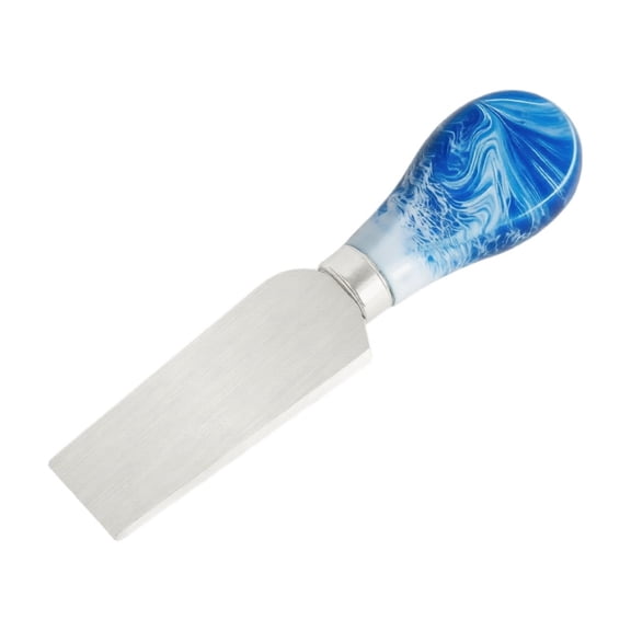 Cheese Spreader, Stainless Steel Blue Marble Pattern Handle, 1 Piece Mini Flat Spatula, Western Style Kitchen Utensil for Cutting Spreading Cheese Butter for Charcuterie Boards Home Restaurant Party