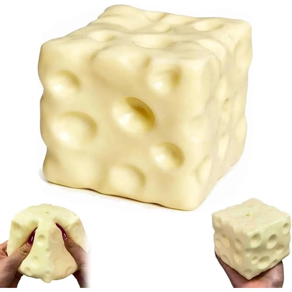 Cheese Squishy Stress Ball - 2026 Realistic Cheese Squishies Toys, 2026 Cheese Squishy Party Favor, Slow Rising Sensory Fidget fo Teens & Adults