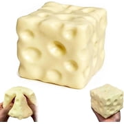 Cheese Squishy Stress Ball - 2026 Realistic Cheese Squishies Toys, 2026 Cheese Squishy Party Favor, Slow Rising Sensory Fidget fo Teens & Adults