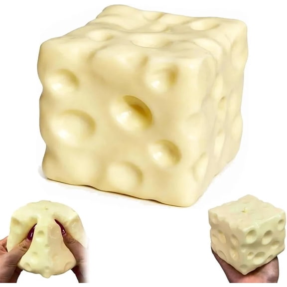 Cheese Squishy Stress Ball - 2026 Realistic Cheese Squishies Toys, 2026 Cheese Squishy Party Favor, Slow Rising Sensory Fidget fo Teens & Adults