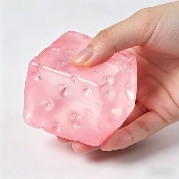 Cheese Squishy Transparent Jelly Textured Cube Sticky TPR Squeeze Slow Rising for Fun Sensory Fidget Relaxation and Daily Fun Anxiety Relief Home Office Party Use