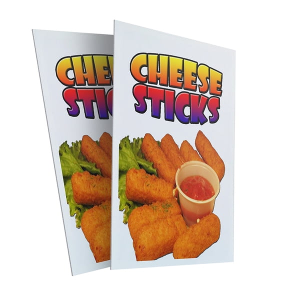 Cheese Sticks (2-PACK) 24" x 36" Plastic Signs | Sign Insert 4mm Corrugated Plastic Signs Storefront Window Poster