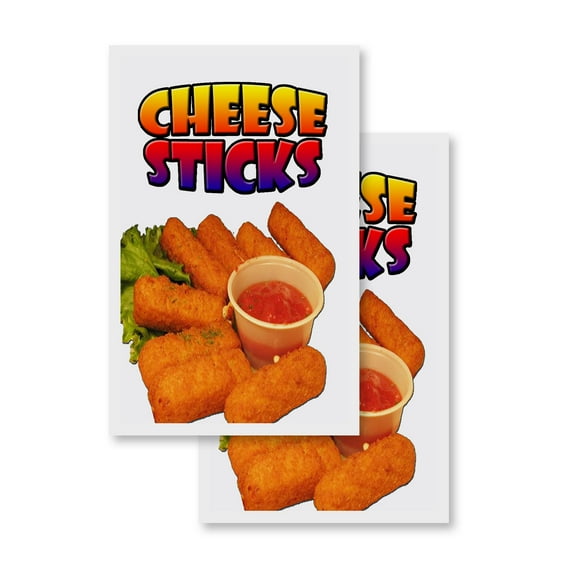 Cheese Sticks (2-PACK) 24" x 36" Vinyl Decals | Sign Insert Peel & Stick Decals Stickers Window Signs