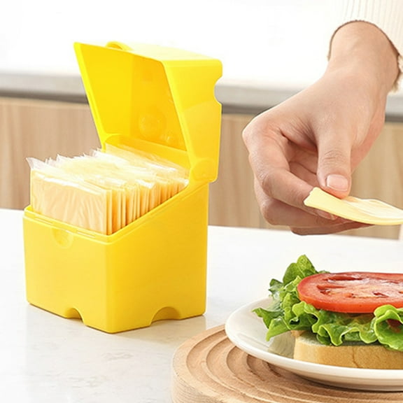 Cheese Storage Container for Fridge, Large Capacity Food Storage with Lid, Yellow Plastic Cheese Keeper for Cheese Fruit and Vegetable, Freshness Preservation Box