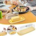 thumbnail image 1 of Cheese Storage Container | Reusable Cheese Box for Sandwich Meat | Airtight Food-Grade Silica ABS Stainless Steel | Pull-Out Tray | Large Space | 18.3x7x7cm | Yellow | 1 Pack, 1 of 9