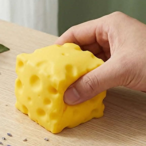 Cheese Stress Relief Squishy Toy Soft Squeeze Slow Rebound Fidget Toy Office Desk Decor